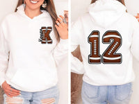 Personalized Football Mom Game Day Shirt, Custom Name Initial Tee, Front Back Print Team Tee, Jersey Number Spirit Top, Sports Mom Gift