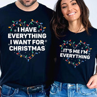 Custom Christmas Couple Sweatshirt, Personalized His or Hers Holiday Tee, Christmas Lights Crewneck, Matching Couple Outfit, Christmas Gift