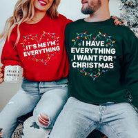 Custom Christmas Couple Sweatshirt, Personalized His or Hers Holiday Tee, Christmas Lights Crewneck, Matching Couple Outfit, Christmas Gift