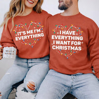 Custom Christmas Couple Sweatshirt, Personalized His or Hers Holiday Tee, Christmas Lights Crewneck, Matching Couple Outfit, Christmas Gift