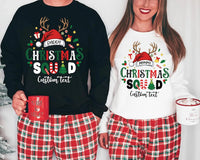 Personalized Christmas Squad Shirt, Custom Name Santa Hat Sweatshirt, Family Christmas, Matching Holiday Shirts, Holiday Gift for Family
