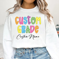 Personalized Grade Level Teacher Shirt, Custom Teacher Name Tee, Colorful Any Grade Top, First Day School Outfit, Back to School Gift