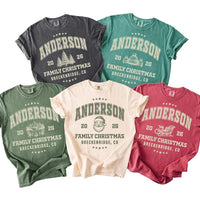 Personalized Family Christmas Sweatshirt, Custom Last Name Holiday Tee, Family Christmas Tee, Custom Location Winter Shirt, Holiday Gift