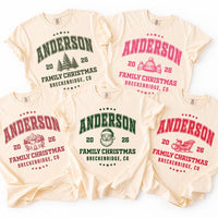 Personalized Family Christmas Shirt, Custom Last Name Holiday Tee, Family Christmas Tee, Custom Location Winter Shirt, Holiday Gift