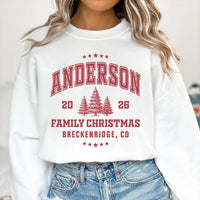 Personalized Family Christmas Sweatshirt, Custom Last Name Holiday Tee, Family Christmas Tee, Custom Location Winter Shirt, Holiday Gift