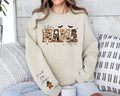 Personalized Halloween Mama Sweatshirt, Custom Kids Name Crewneck, Spooky Mama Shirt, Fall Mom Outfit, Halloween Gift, Front Sleeve Print