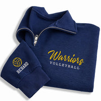 Personalized Sports Embroidered Quarter Zip Sweatshirt, Custom Player Pullover, School Spirit Apparel, Game Day Layer, Custom Team Gift