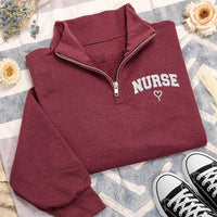 Nurse Embroidered Sweatshirt, RN Hoodie with Heart Design, Cute Nurse Shirt, Scrub Life Crewneck for Hospital Staff, Nurses Week Gift