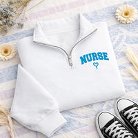 Nurse Embroidered Sweatshirt, RN Hoodie with Heart Design, Cute Nurse Shirt, Scrub Life Crewneck for Hospital Staff, Nurses Week Gift