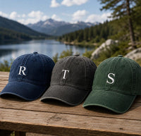 Personalized Initial Embroidered Hat, Custom Letter Monogram Cap, Low Profile Dad Hat, Cotton Baseball Cap for Women & Men, Monogram Gift