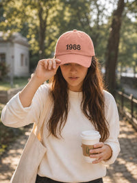 Personalized Birth Year Embroidered Hat, Custom Year Text Baseball Cap, Low Profile Dad Hat, Milestone Birthday Gift, Personalized Gift