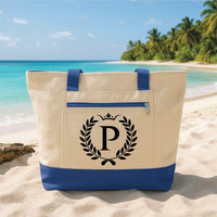 Custom Logo Tote Bag with Zipper, Personalized Business Canvas Bag, Branded Carryall, Professional Daily Tote, Personalized Gift for Her