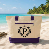 Custom Logo Tote Bag with Zipper, Personalized Business Canvas Bag, Branded Carryall, Professional Daily Tote, Personalized Gift for Her
