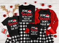Personalized Dear Santa Christmas Sweatshirt, Custom Funny Family Tee, Matching Holiday Shirts, Festive Pajama Top, Family Christmas Gift