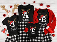 Personalized Family Christmas Shirts, Custom Name Reindeer Initial Tee, Family Christmas Tee, Adult Kids Baby Outfit, Holiday Gift 2026
