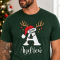 Personalized Family Christmas Shirts, Custom Name Reindeer Initial Tee, Family Christmas Tee, Adult Kids Baby Outfit, Holiday Gift 2026