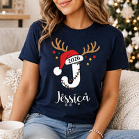 Personalized Family Christmas Shirts, Custom Name Reindeer Initial Tee, Family Christmas Tee, Adult Kids Baby Outfit, Holiday Gift 2026