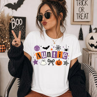 Personalized Family Halloween Shirts, Custom Mama Dada Auntie Sister Tees, Retro Ghost Pumpkin Tee, Custom Family Role, Holiday Party Gift