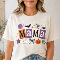 Personalized Family Halloween Shirts, Custom Mama Dada Auntie Sister Tees, Retro Ghost Pumpkin Tee, Custom Family Role, Holiday Party Gift