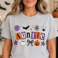 Personalized Family Halloween Shirts, Custom Mama Dada Auntie Sister Tees, Retro Ghost Pumpkin Tee, Custom Family Role, Holiday Party Gift