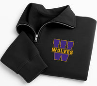 Personalized School Mascot Embroidered Quarter Zip Sweatshirt, Team Spirit Pullover, Varsity Letter Layer, Game Day Top, Custom Team Gift
