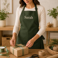 Custom Embroidered Apron With Name, Personalized Cooking Apron for Chefs Bakers Crafters, Full-Length Cooking Apron, Custom Kitchen Gift