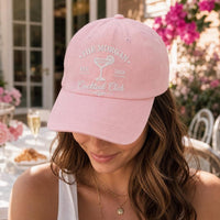 Personalized Cocktail Club Embroidered Hat, Custom Family Name & Year Cap, Bio Washed Cotton Cap, Home Bar Gift, Personalized Gift