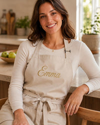 Custom Embroidered Apron With Name, Personalized Cooking Apron for Chefs Bakers Crafters, Full-Length Cooking Apron, Custom Kitchen Gift