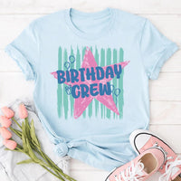 Custom Birthday Crew Shirt, Personalized Retro Star Party Tee, Matching Friend Group Shirts, Besties Party Outfit, Birthday Gift for Her
