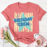 Custom Birthday Crew Shirt, Personalized Retro Star Party Tee, Matching Friend Group Shirts, Besties Party Outfit, Birthday Gift for Her
