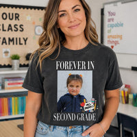 Personalized Second Grade Teacher Photo Shirt, Custom Teacher Name Tee, Forever in 2nd Grade Class Shirt, Back to School Gift for Her