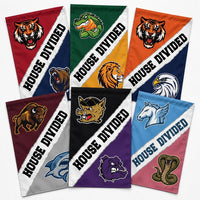 Custom House Divided Garden Flag - 12x18 Inch Double Sided, Hockey, Basketball, Baseball, Football, Any League, College, Team Rivalry Flag