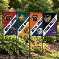 Custom House Divided Garden Flag - 12x18 Inch Double Sided, Hockey, Basketball, Baseball, Football, Any League, College, Team Rivalry Flag