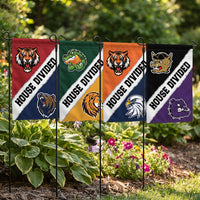 Custom House Divided Garden Flag - 12x18 Inch Double Sided, Hockey, Basketball, Baseball, Football, Any League, College, Team Rivalry Flag