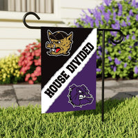 Custom House Divided Garden Flag - 12x18 Inch Double Sided, Hockey, Basketball, Baseball, Football, Any League, College, Team Rivalry Flag