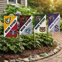 Custom House Divided Garden Flag - 12x18 Inch Double Sided, Hockey, Basketball, Baseball, Football, Any League, College, Team Rivalry Flag