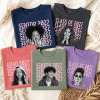 Personalized Senior 2027 Photo Shirt, Custom Graduation Picture Tee, Senior Year Keepsake Top, Class of 2027 Outfit, Graduation Gift