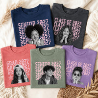 Personalized Senior 2027 Photo Shirt, Custom Graduation Picture Tee, Senior Year Keepsake Top, Class of 2027 Outfit, Graduation Gift