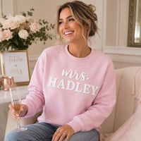 Personalized Bride Puff Print Sweatshirt, Future Mrs Last Name Shirt, Bridal Engagement Crewneck, Name Crewneck, Custom Gift for Bride