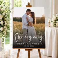 Custom Wedding Countdown Foam Board Sign, One Day Away Photo Sign, Personalized Foamcore Sign, Event Poster Sign, Wedding Decor Sign