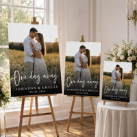 Custom Wedding Countdown Foam Board Sign, One Day Away Photo Sign, Personalized Foamcore Sign, Event Poster Sign, Wedding Decor Sign