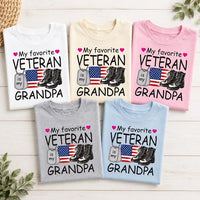 My Favorite Veteran Grandpa Baby Shirt, Patriotic Grandchild Tee, Veterans Day Toddler T-Shirt, Military Family Outfit, Gift for Grandpa
