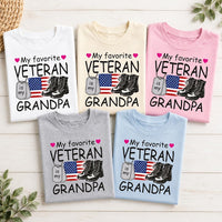 My Favorite Veteran Grandpa Baby Shirt, Patriotic Grandchild Tee, Veterans Day Toddler T-Shirt, Military Family Outfit, Gift for Grandpa