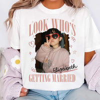 Personalized Bride Photo Sweatshirt, Custom Childhood Photo Crewneck, Look Who's Getting Married Top, Bachelorette Outfit, Gift for Bride