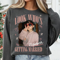 Personalized Bride Photo Sweatshirt, Custom Childhood Photo Crewneck, Look Who's Getting Married Top, Bachelorette Outfit, Gift for Bride