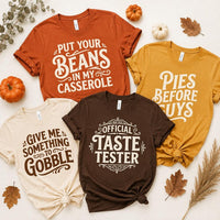 Custom Thanksgiving Shirt, Choose Your Funny Food Quote Tee, Turkey Dinner Graphic T Shirt, Friendsgiving Outfit, Holiday Gift for Foodie