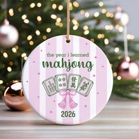 Personalized Mahjong Ceramic Ornament, The Year I Learned Mahjong 2026, Game Night Keepsake, Holiday Keepsake Ornament, Christmas Gift
