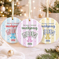 Personalized Mahjong Ceramic Ornament, The Year I Learned Mahjong 2026, Game Night Keepsake, Holiday Keepsake Ornament, Christmas Gift