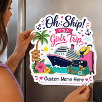 Personalized Girls Trip Cruise Door Magnet, Custom Name Cruise Magnet, Bachelorette Cabin Door Decor, Girls Vacation Gift, Cruise Keepsake