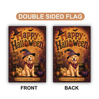 Personalized Golden Retriever Halloween Garden Flag, 12x18 Double Sided Yard Flag, Spooky Porch Decor, Custom Dog Name, Pet Lover Gift